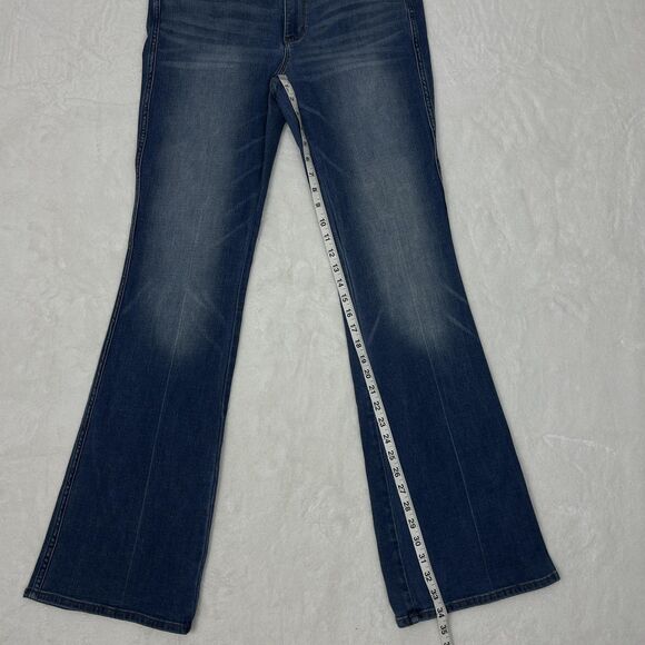 White House Black Market Jeans Womens 12L Blue The Skinny Flare Stretch Denim - Picture 8 of 11